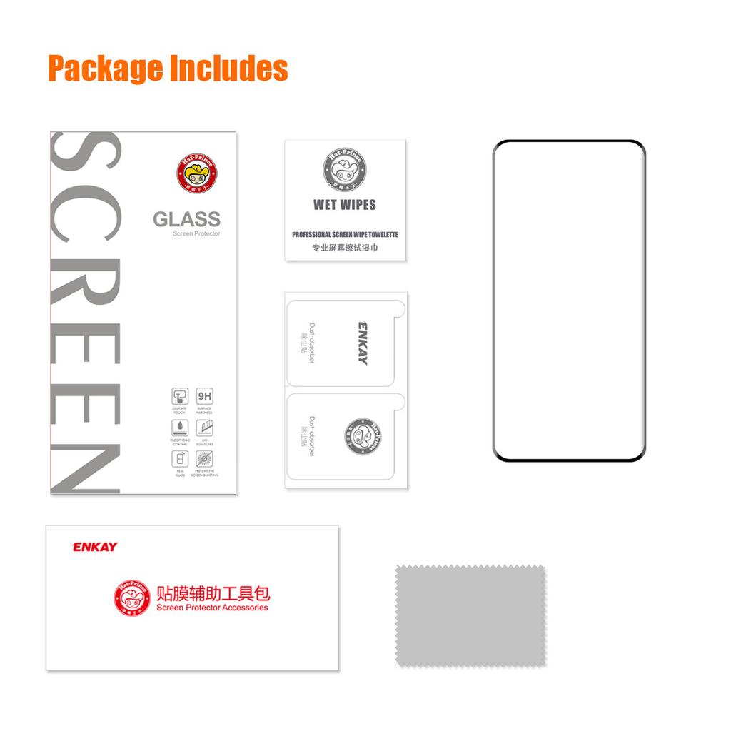 ENKAY HAT PRINCE For OnePlus 12 5G HD 3D Curved Tempered Glass Side Glue Full Screen Protector Support Fingerprint Unlock