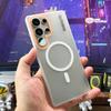 Тонкий матовый прозрачный магнитный чехол для телефона для Samsung S25 S24 S23 S22 S21 Note 20 Ultra Plus FE A17 A07 A56 A26 A36 A16 A06 A55 Чехол