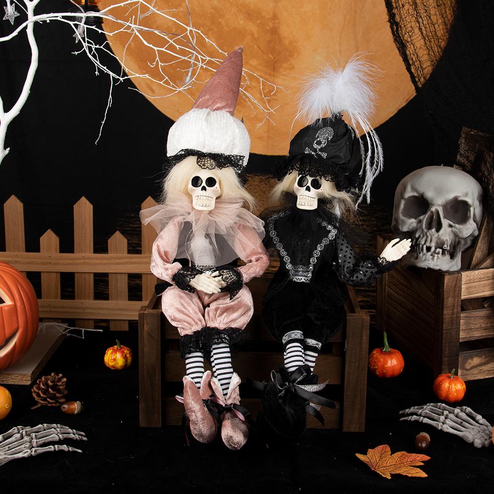 Хэллоуин Романтичный скелет Пара Статуэтки Ремесло Готический Невеста Жених Искусство Скульптура Жених Дом Окно Подвесные подвески Украшения