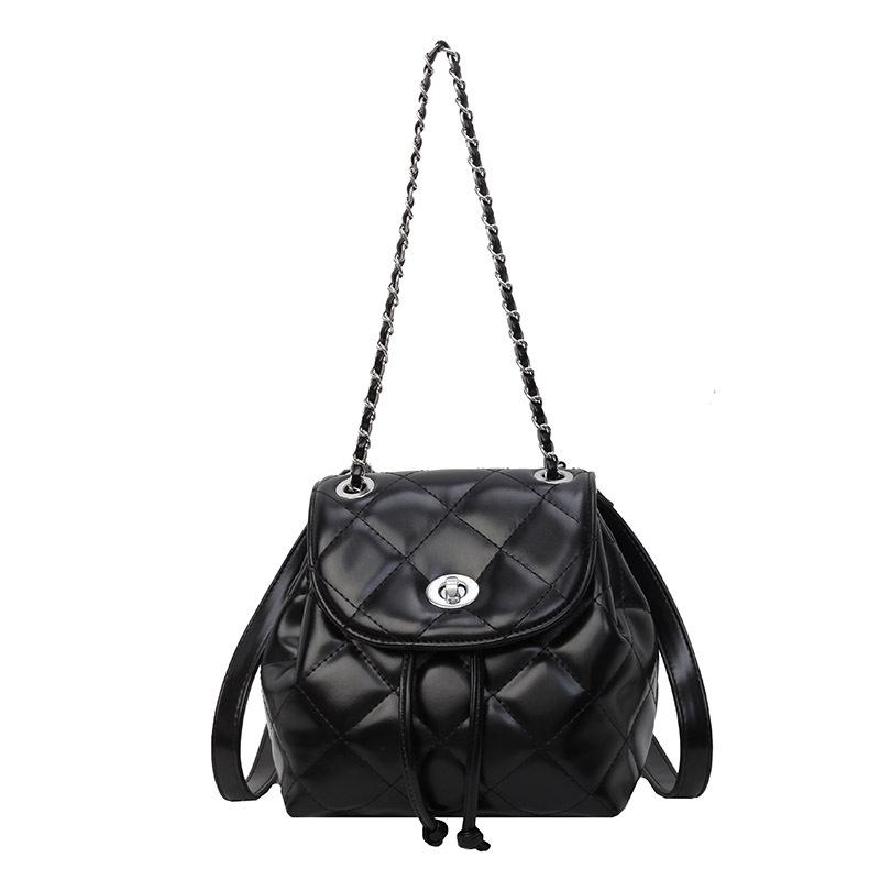 Spring and Summer New Products Women's Bags, Small Fragrant Wind Rhombus Backpack Women's 2025 New Fashion High-end Schoolbag Small Backpack