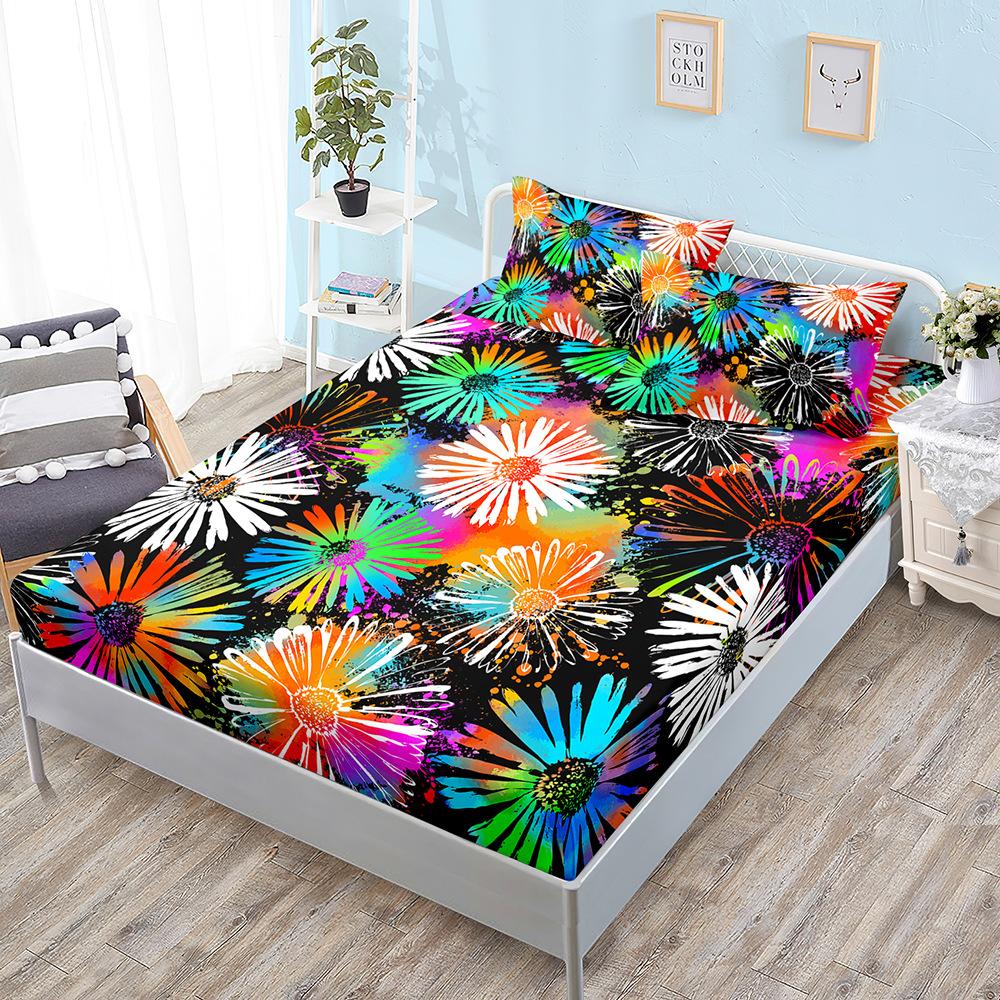 Комплект матраса «Растение Гриб» из трех предметов, Простыня на резинке, Покрывало, Защитный чехол для матраса