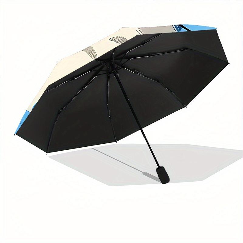 1pc Totoro Flowers Automatic Open/close Umbrella, Heavy-Duty Iron Frame, Folding Portable Design, Travel, Everyday Use214