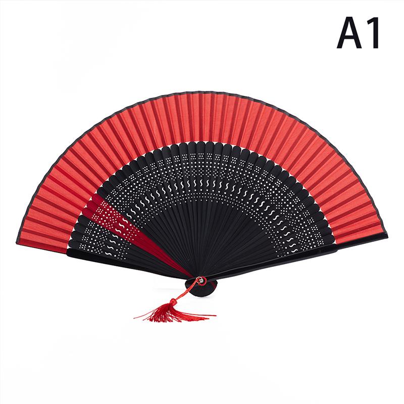 Черный складной веер в китайском стиле, женский веер для классического танца, складной веер для рукоделия