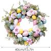 Пасхальные венки для входной двери, пасхальный венок в виде яйца, 40 см искусственный пасхальный венок, входная дверь, красочный пасхальный венок в виде яйца с листьями