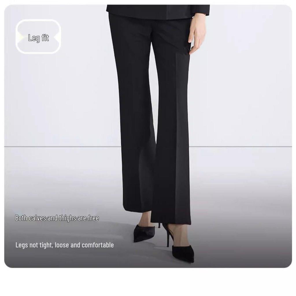 Стройнящий черный костюм-двойка для женщин: Профессиональная весенне-осенняя одежда