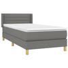 3130322 vidaXL Divan Bed with Mattress Dark Grey 90x200 Cm Fabric