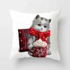 Cute Cat  Print Polyester Cushion Cover 45x45 Throw Pillow Case For Sofa Car Home Decorative Pillowcase Pillow Cover