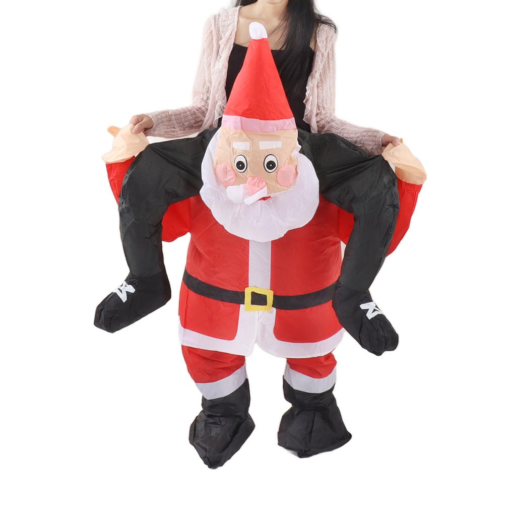 Santa Costume Funny Father Christmas Riding Inflatable Show Party Cosplay Role Playing Props