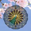 3D Metal Wind Spinner - Elegant Peacock & Mandala Design, Handcrafted Outdoor Garden Decor | Wind-Powered Kinetic Art for Patio