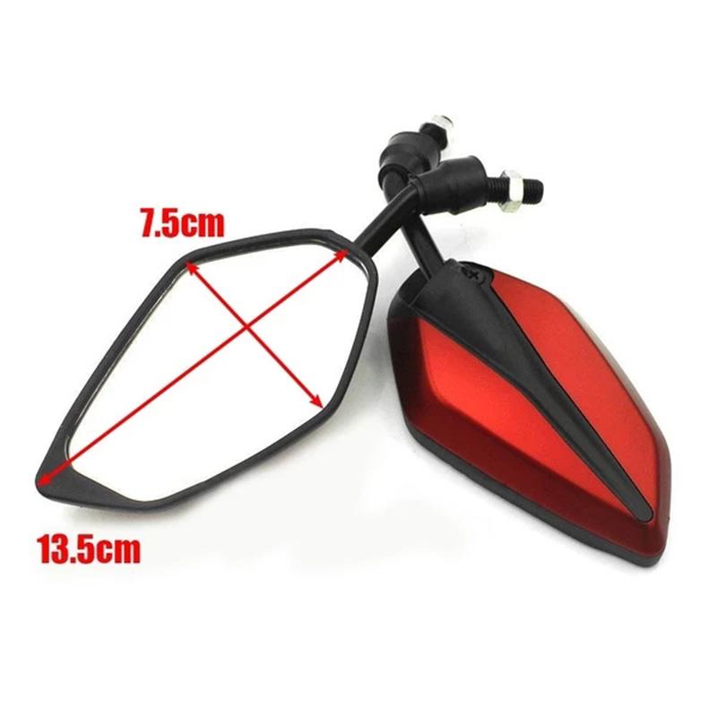 2pcs 10mm Motorcycle Rearview Mirror Scooter Motocross Rearview Mirrors Back Side Convex Mirror Motorcycle Parts