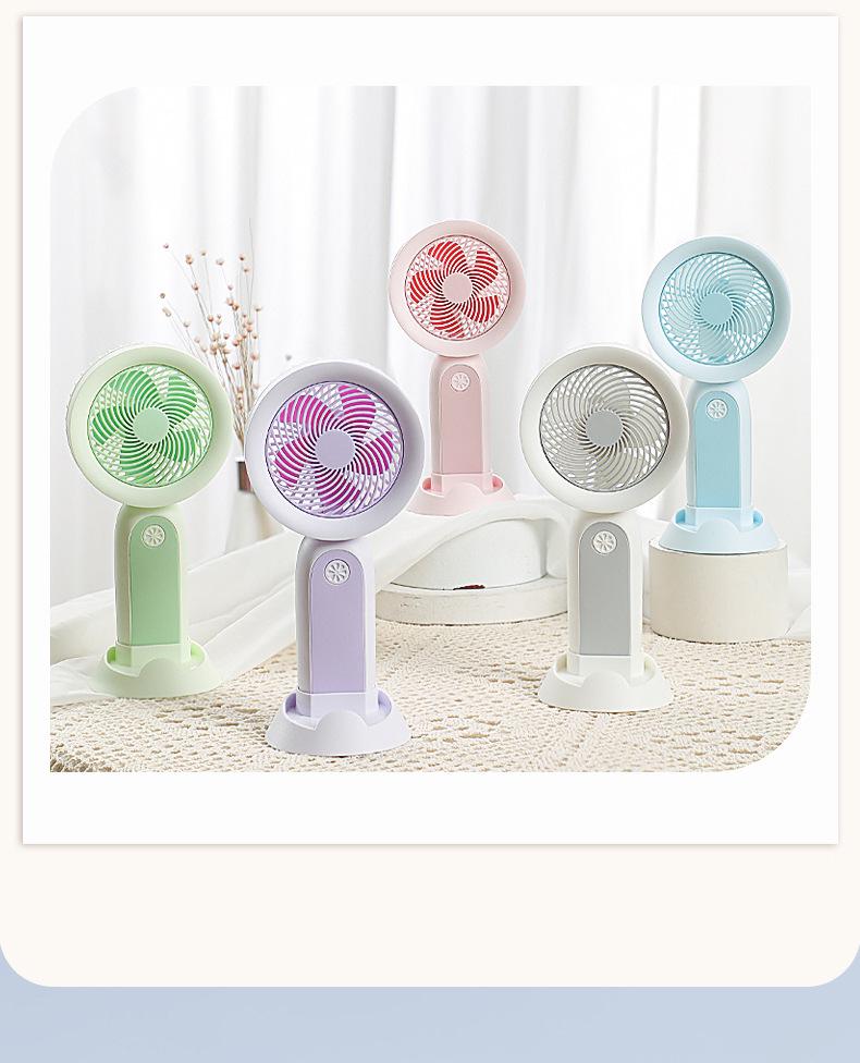 Handheld Mini USB Fan: Portable, Rechargeable Desktop Fan with Cross-Border Lighting