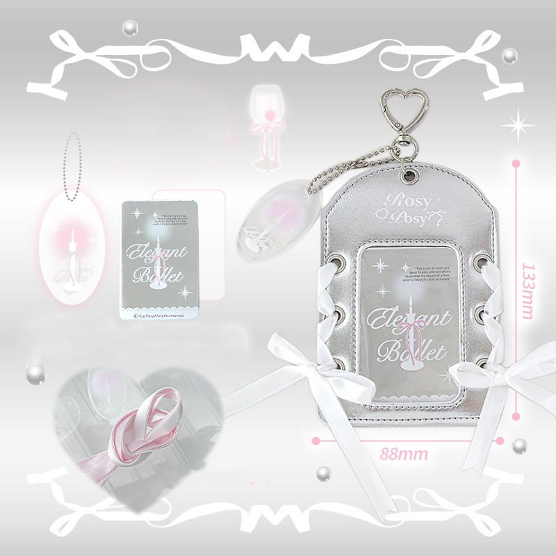 Держатель для фотокарты с кольцом для ключей серебристого цвета из искусственной кожи для студенческого удостоверения личности, портативный брелок для ключей, защитный чехол для фотокарты