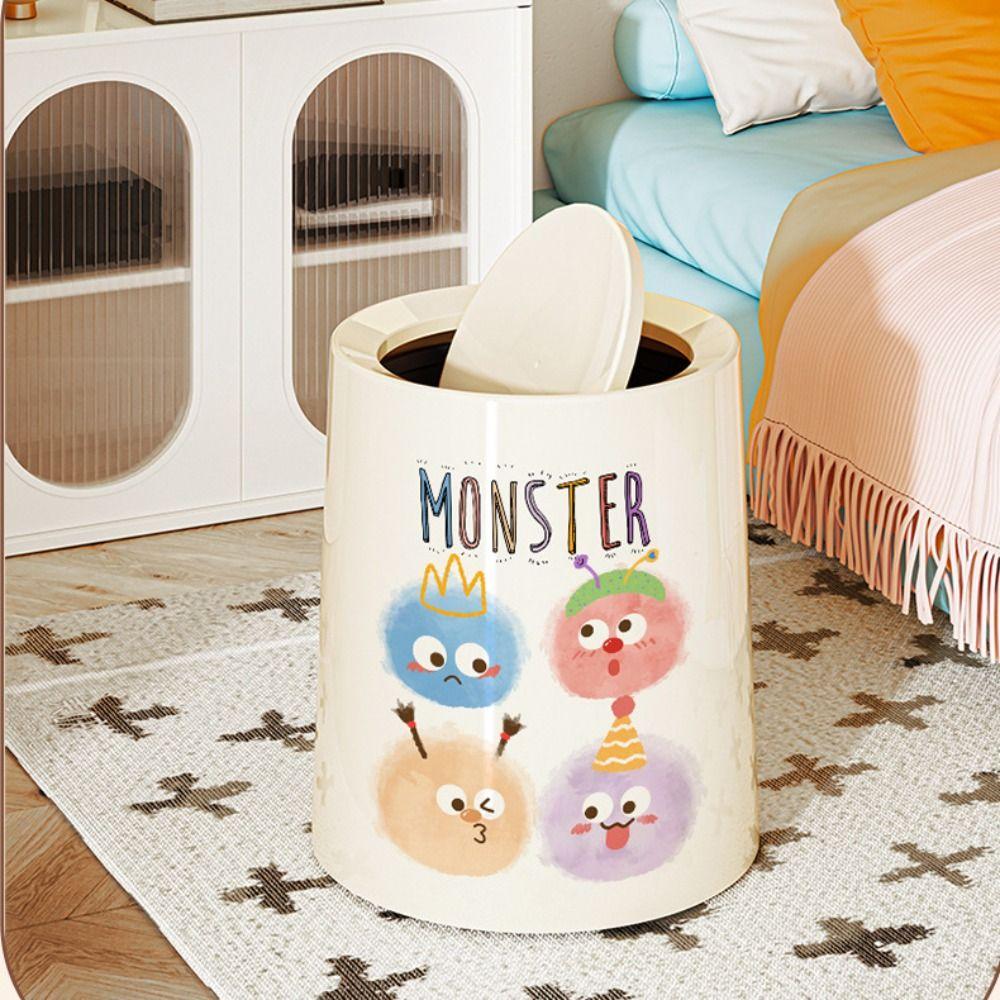 Creative Garbage Bin Cute Paper Basket with Lid Rubbish Bin Toilet