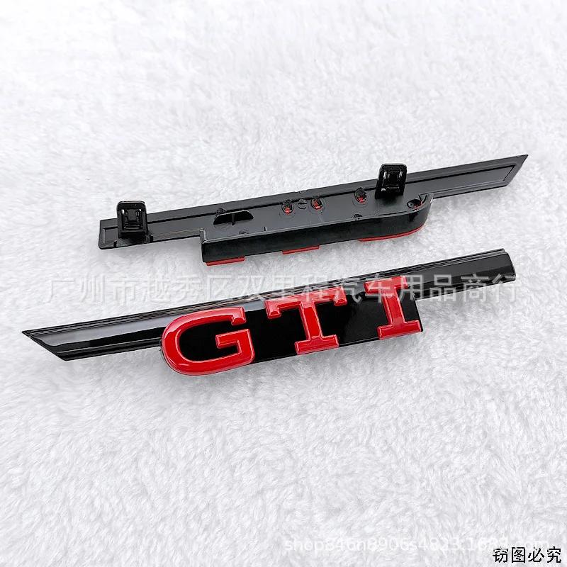 LMN1 VW 2026 Hot 1pcs ABS GTI GTD Logo Car Front Hood Grille Replacement Badge For Volkswagen VW Golf 8 Rline GTI Polo Jetta Touareg