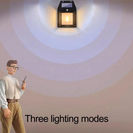 Настенные светильники на солнечных батареях, уличный настенный светильник с 3 режимами освещения, датчик движения