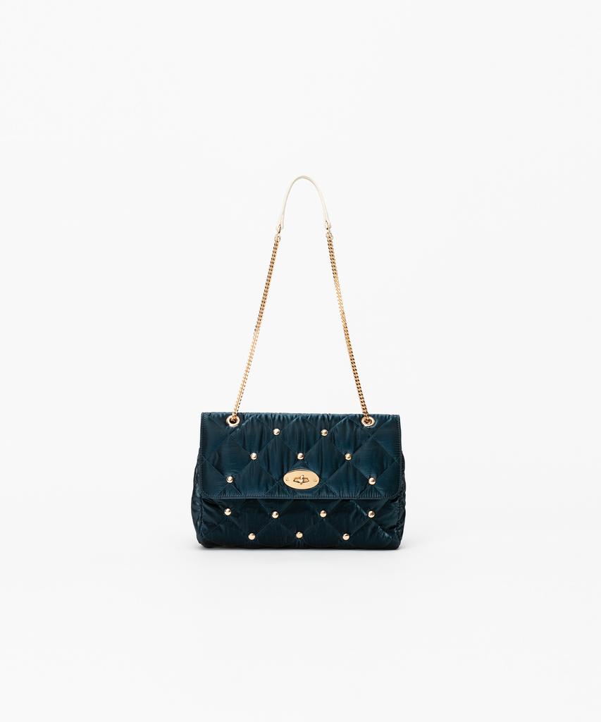 Jina In Ny Ladylike Chain Shoulder Bag [Navy Quilting]