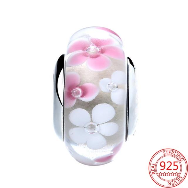 925 Sterling Silver Glass Beads Charms for Jewelry DIY Making Fit Original Bracelets Bangles for Women Gift