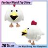 26cm Chicken Gun Action Figure Cute Kawaii White Little Flying Chicken Fast Running Plush Doll Ornaments Desktop Display Toy