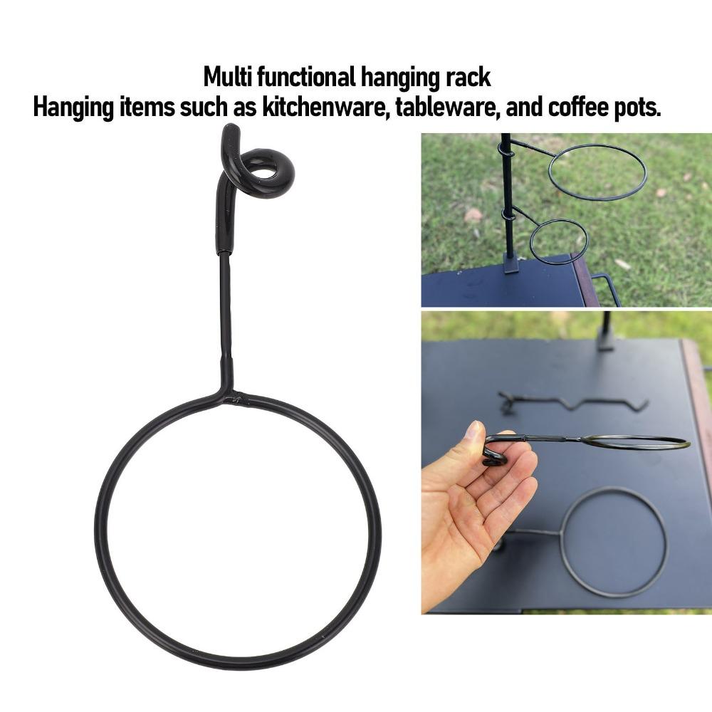 Portable Pole Mounted Storage Holder Black Pole Mounted Storage Rack Outdoor Activities Camping