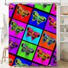 Colorful Butterfly Shower Curtain Bathroom Decor Set Pink Green Blue Red Purple Orange Yellow Black White