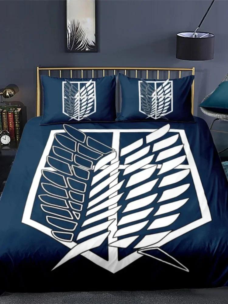 Attack On Titan 3D Printed Bedding Set Duvet Cover Pillowcase Freedom Wings Bedclothes for Boys Kids Twin Single Full Size
