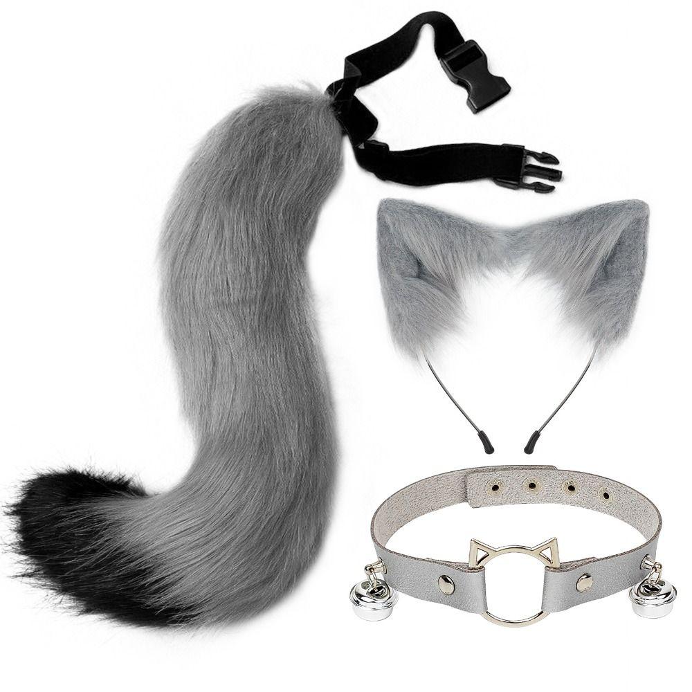 1 set Cat Tail Halloween Animal Cosplay Props Necklace Animal Cosplay Props Cosplay
