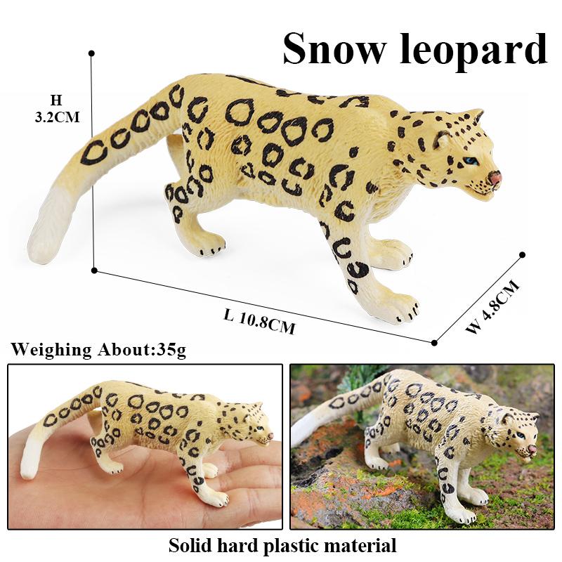 Oenux African Wild Animals Simulation Savage Cheetah Snow Leopard Jaguar Action Figure Figurines PVC Model Educational Kid Toys