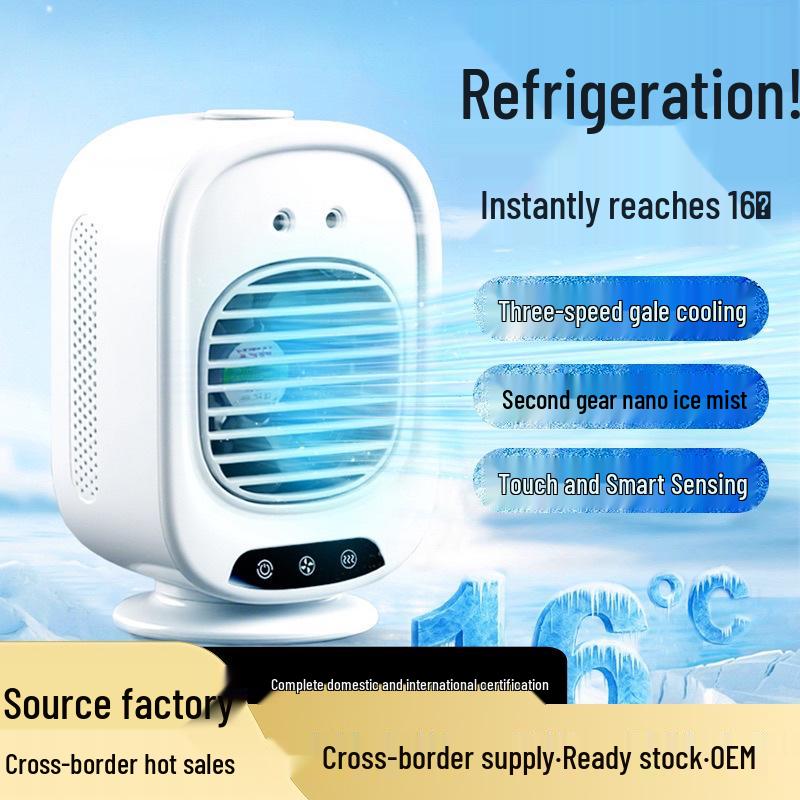 Portable Mini Air Conditioner Fan with Humidifier – Desktop Electric Spray Cooling Fan