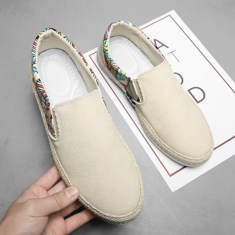 Fashion Men's Summer Linen Breathable Casual Flats Shoes Mens Espadrilles Loafers Fashion Boy Canvas Shoes Fisherman Driving Footwear