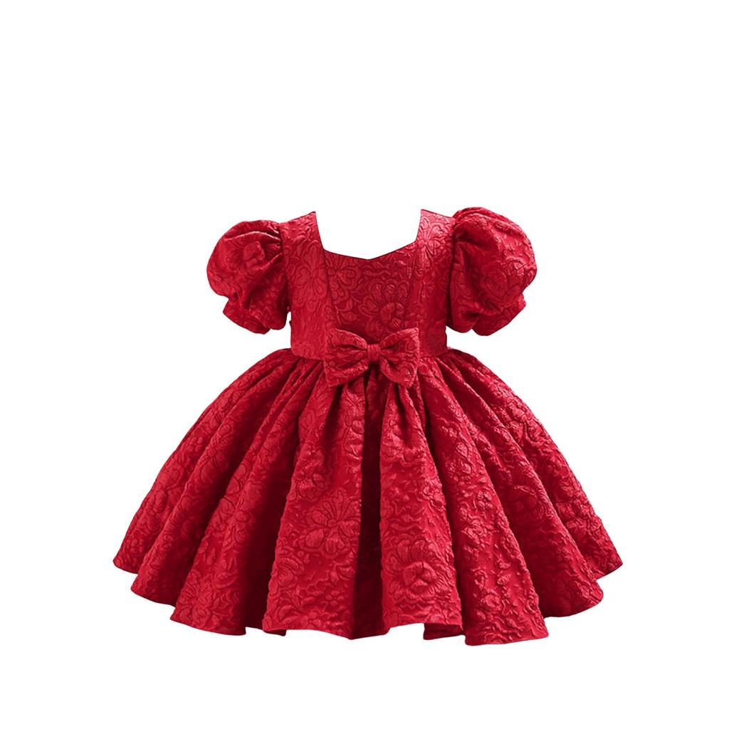 Милое модное платье принцессы с рукавами-фонариками для маленькой девочки