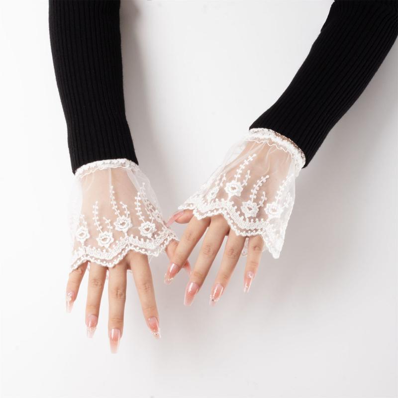 Shirts Sweater Detachable Lace False Sleeves Ornament Flared Ruffled Wrist Cuffs Wristband Decorative Clothing Accessories