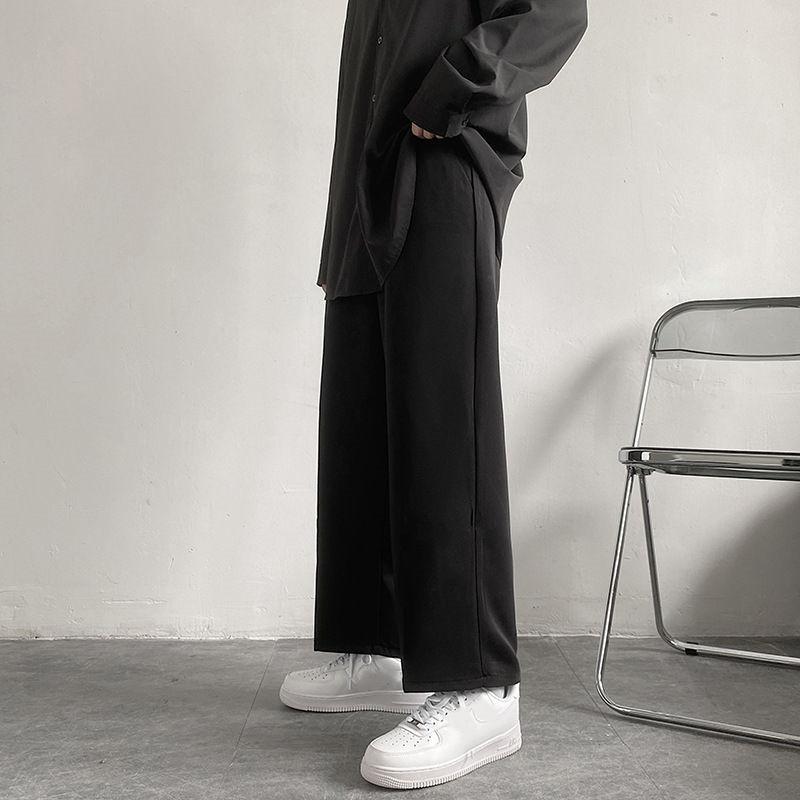 Черные повседневные мешковатые брюки, мужские прямые брюки до щиколотки, широкие брюки, уличная одежда, свободные мужские брюки больших размеров 3XL