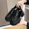 Shoes for Female Mary Jane Lace-up Women's Shoes Platform Non-slip Thick Heel Outdoors Wear Resistant Solid Color Ladies Shoes