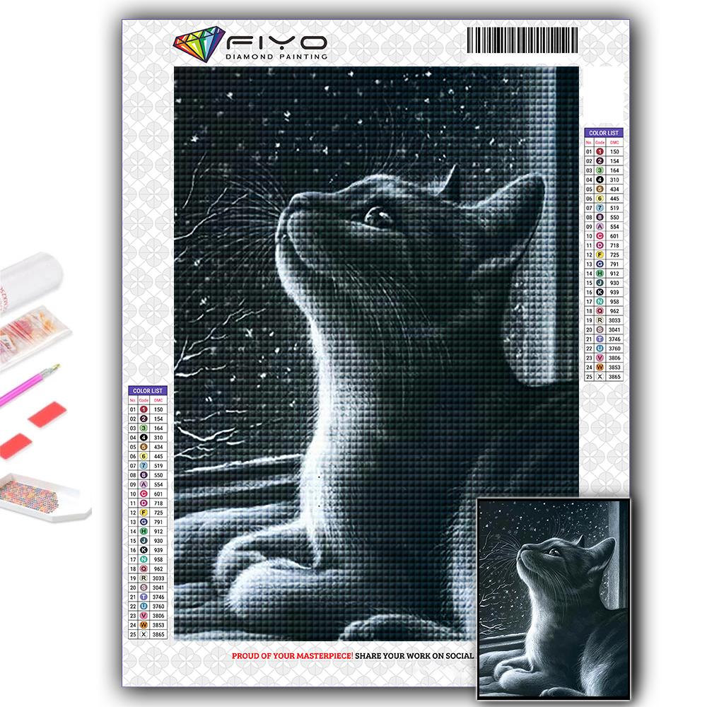 DIY 5D алмазная живопись Черный кот набор для вышивки крестом полная дрель вышивка мозаика художественная картина стразы подарок