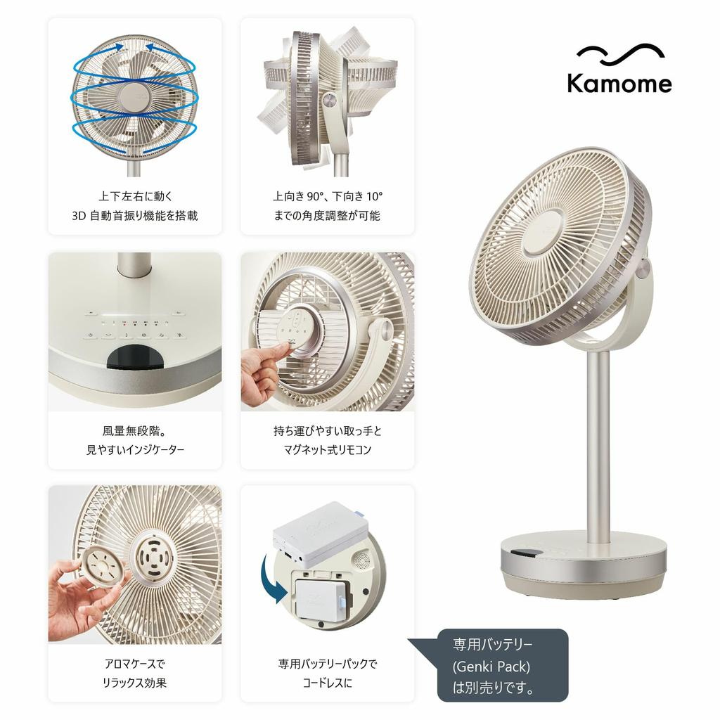 Вентилятор «Чайка» Kamomefan move Living fan Fan Circulator 23 см Белый 3D колеблющийся 3D мини компактный DC мотор DC вентилятор 3D колеблющийся С дистанционным управлением