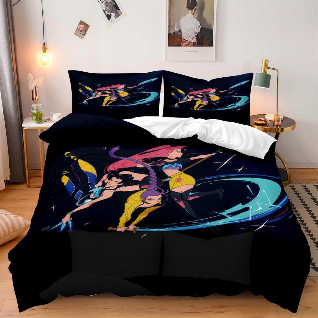 Комплект постельного белья K-Pop Demon Hunter для фанатов, для детей, машинная стирка, прочный, размер кинг, квин, твин, для K-pop девушек, домашний декор для спальни