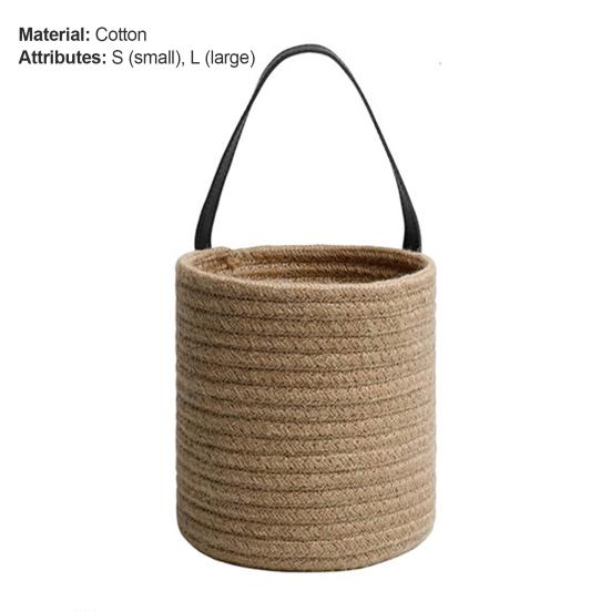 Подвесная корзина Круглая многоцелевая плетеная настенная веревочная корзина для дома