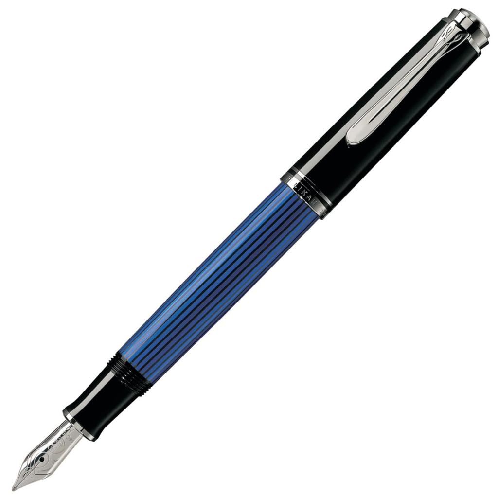 Pelikan M405 Blue Stripe Fountain Fine Officially Imported Souverän Pen, Nib,