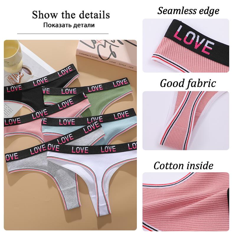 3Pcs/Set Women's Cotton Panties Sexy Sport Low Waist Briefs S-XL Comfortable Underwear Female Soft Color Underpants Lingerie