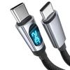 240 Вт PD USB C на USB C Кабель со светодиодным дисплеем Быстрая зарядка для Samsung Xiaomi Vivo Realme Motorola Type C Зарядный кабель