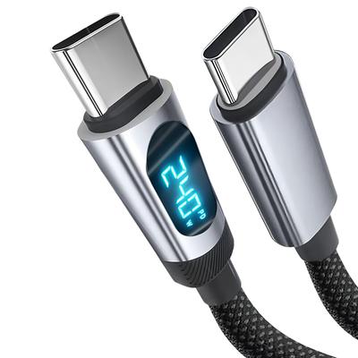 240 Вт PD USB C на USB C Кабель со светодиодным дисплеем Быстрая зарядка для Samsung Xiaomi Vivo Realme Motorola Type C Зарядный кабель