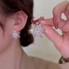 Женские блестящие серьги-снежинки с имитацией жемчуга и цирконами Изысканные фейерверк-украшения для рождественской вечеринки