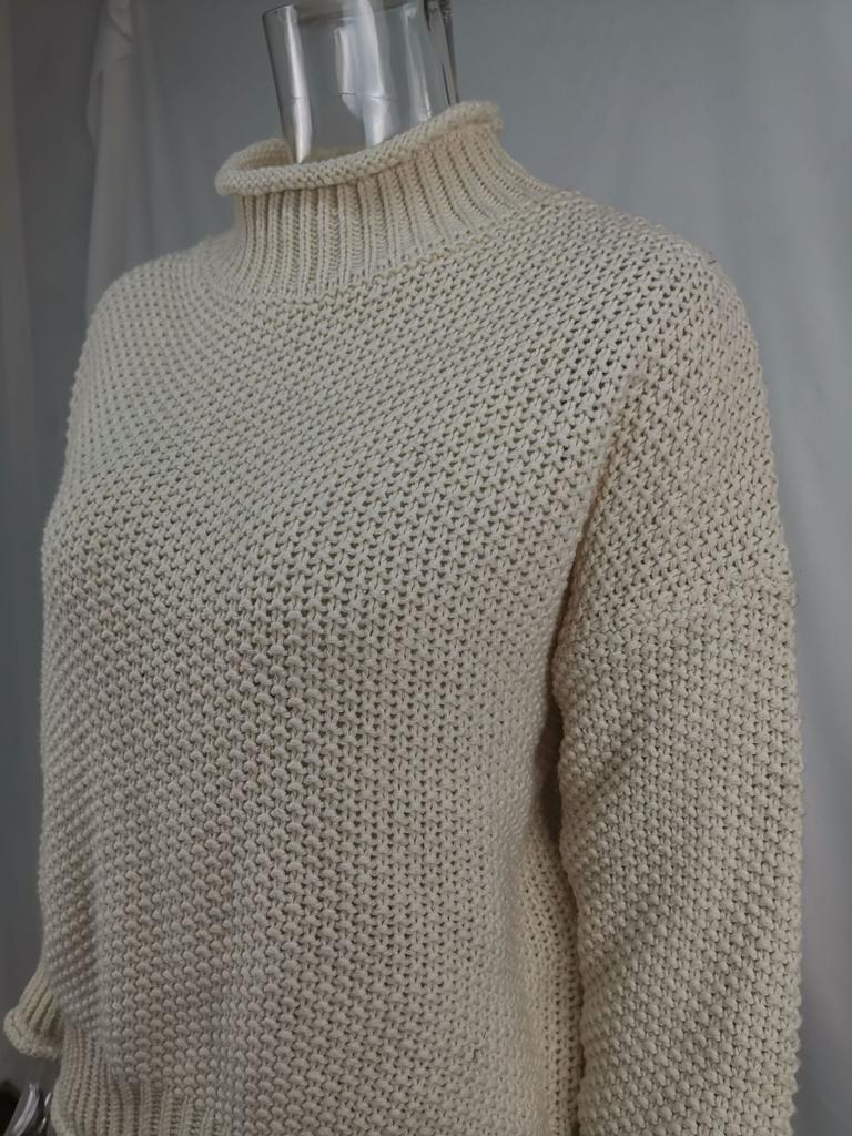 Осенне-зимний трикотаж для женщин Толстый свитер с высоким воротом Женская трикотажная одежда Джемпер Базовый свитер Пуловер