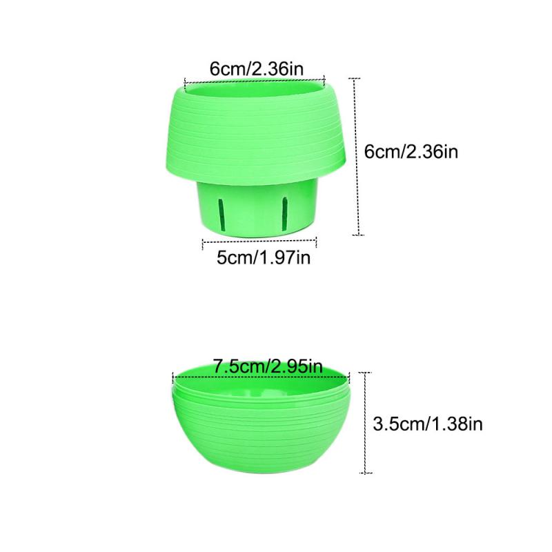 5-10 шт. Пластиковый цветочный горшок для суккулентных растений, круглый двухслойный маленький цветочный горшок, украшение для домашнего офиса и рабочего стола