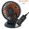360° Mini Car Fan Adjustable Head Cooling Air Fan ABS Black Auto Single Head Fan USB Universal Car Fan Suction Cup