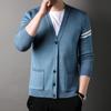 Autumn Men's Cardigan Knitted Jacket Young and Middle-aged Men's Loose Sweater Large Size Sweater Jacket