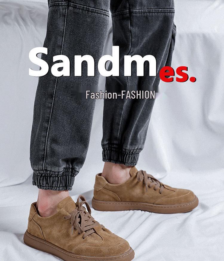 Мужские замшевые повседневные кеды на весну 2025 года с круглым носком 8004-R