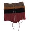 PU Leather Brown Cummerbunds Spicy Girl Suede Wide Belt Retro Pu Leather Corset  Girl