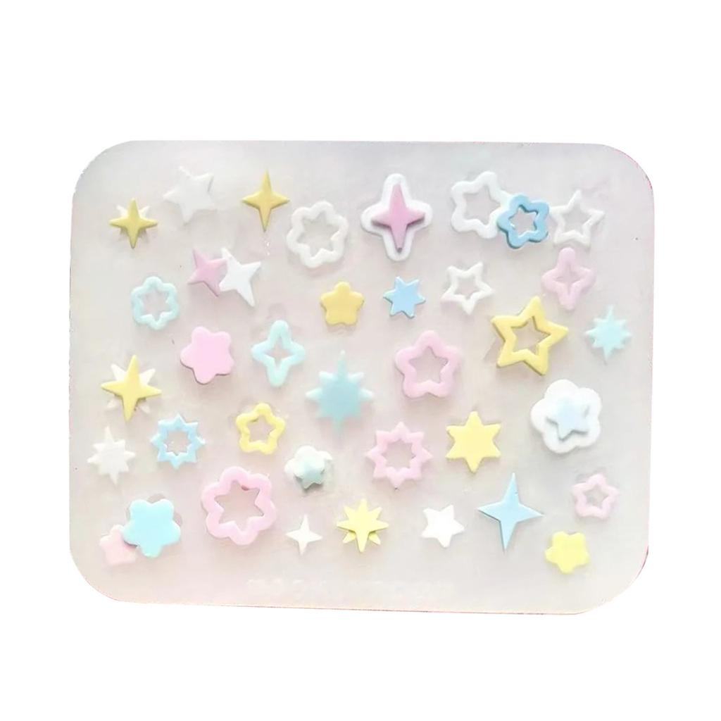 Силиконовые формы для маникюра «Звезда» с узорами звезд, формы-подвески для нейл-артистов, форма для креативных маникюрных украшений