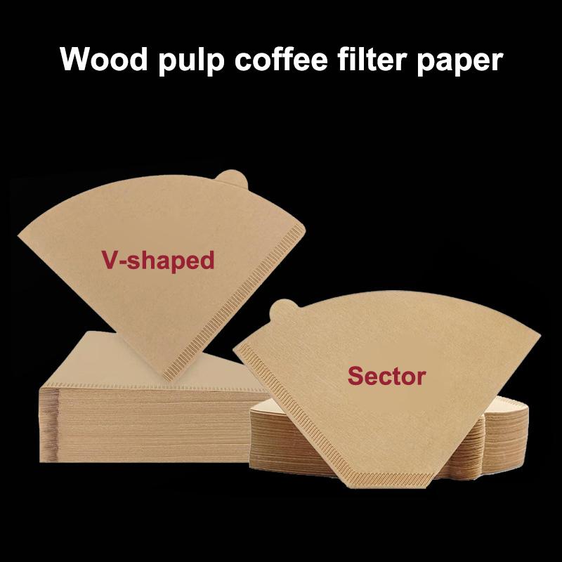 50/100 шт. Бумага для кофейных фильтров V-образной формы Сектор Древесная целлюлоза Капельная бумага Различные размеры Аксессуары для чайного инфузора Инструмент